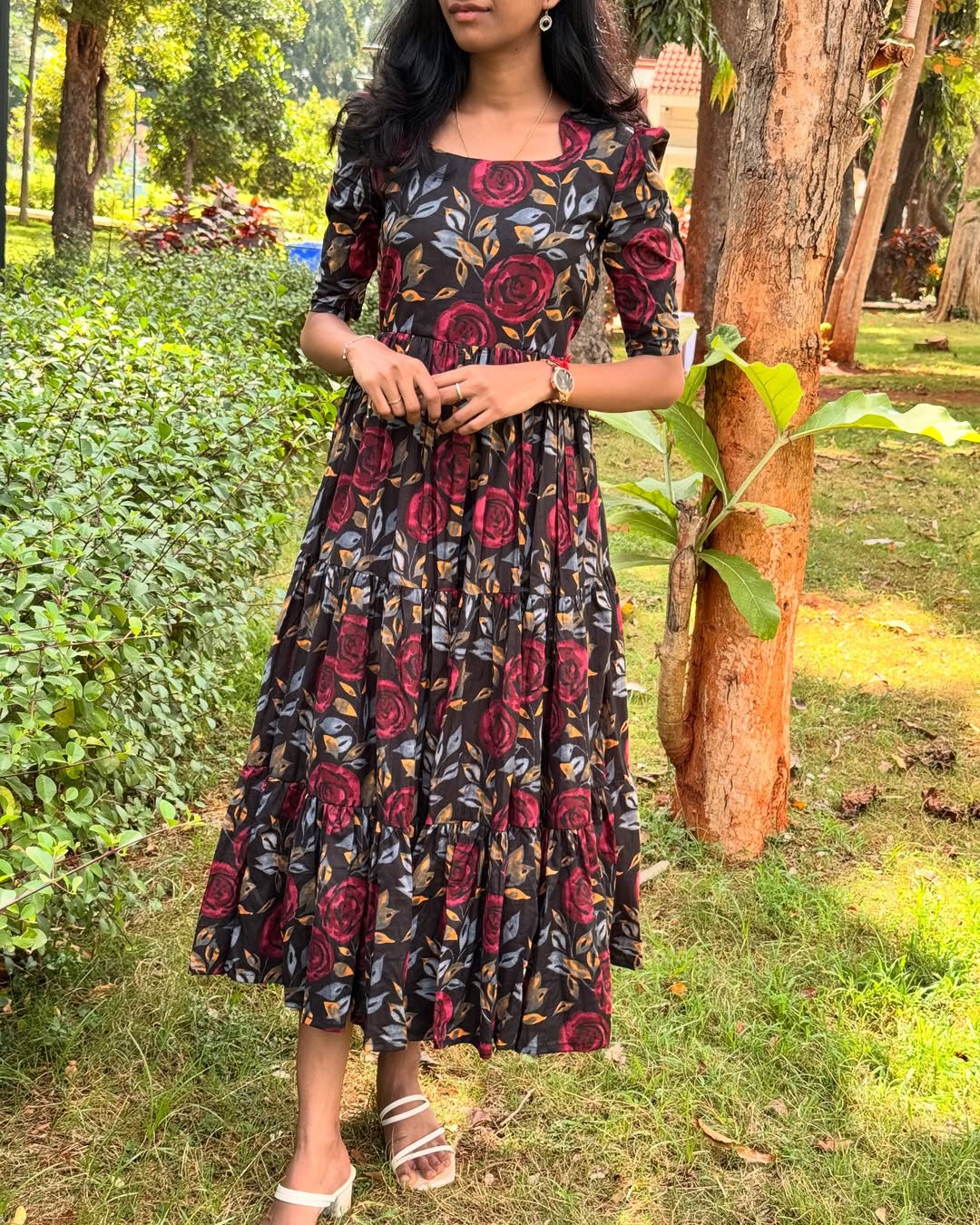 Sun-Kissed Petals Wrap Dress