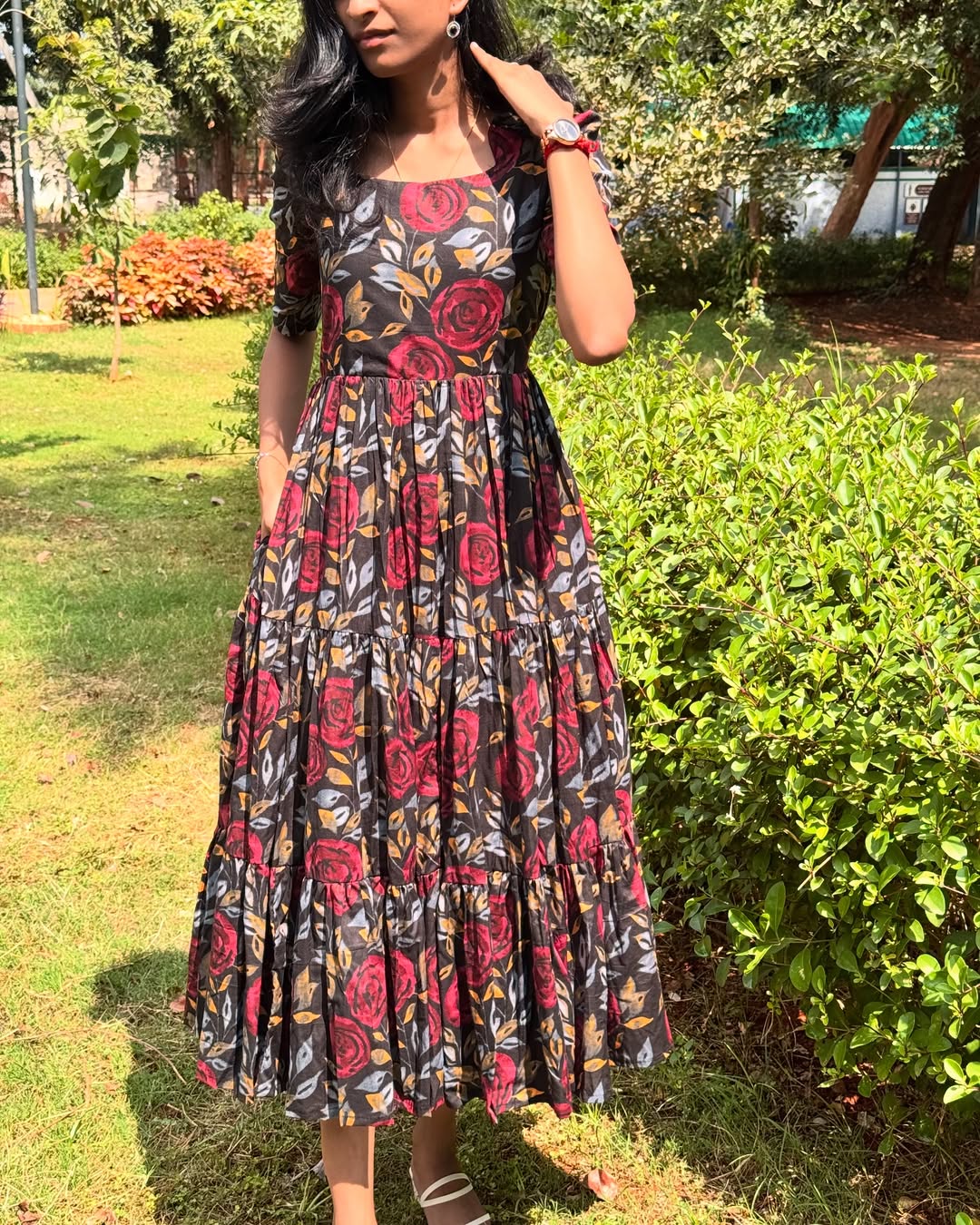 Sun-Kissed Petals Wrap Dress