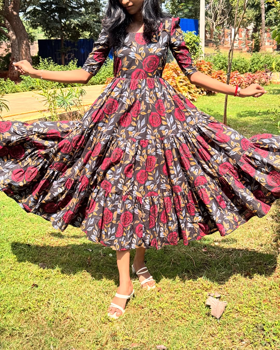 Sun-Kissed Petals Wrap Dress