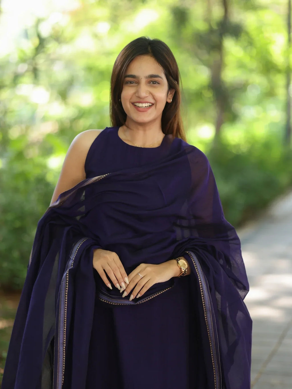 Purple Malar Narayanpet Salwar Set