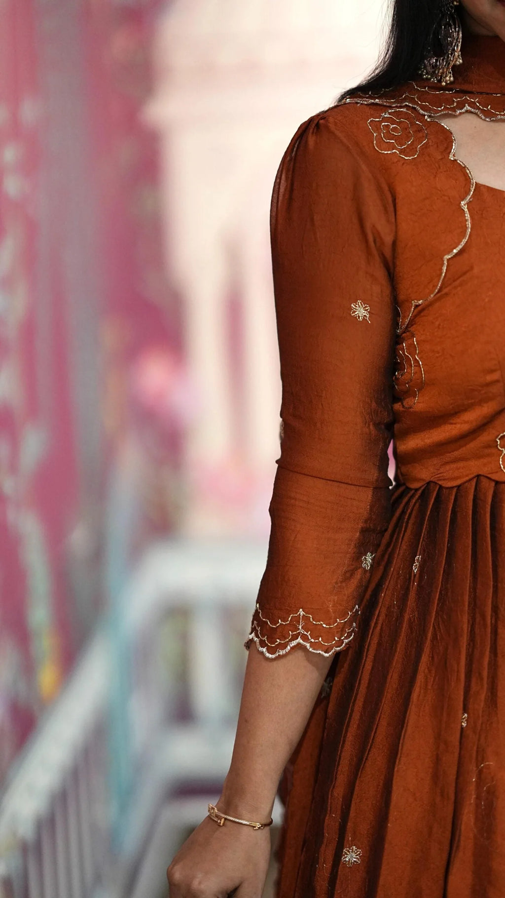 Sitara – Lehenga With Peplum – Orange