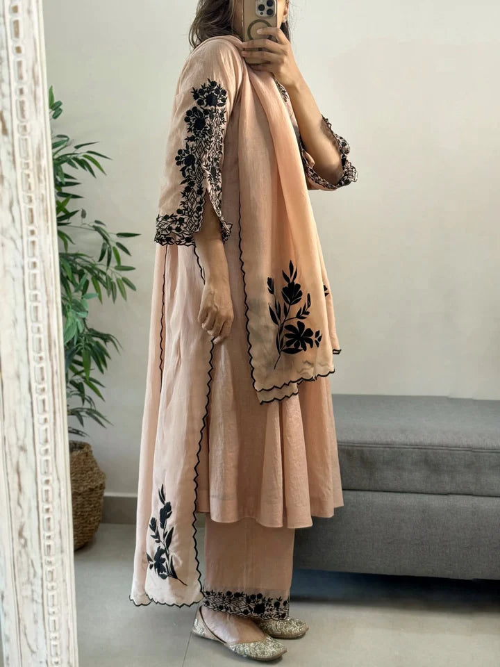 Designer Women’s Soft Fox Georgette Embroidered Kurta Set