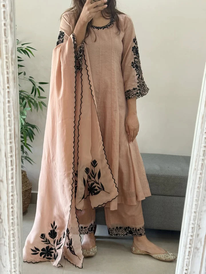 Designer Women’s Soft Fox Georgette Embroidered Kurta Set