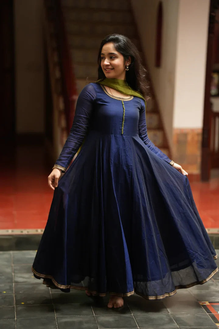 BHAMA-BLUE WITH OLIVE