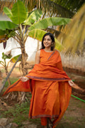 Orange Malar Narayanpet Salwar Set