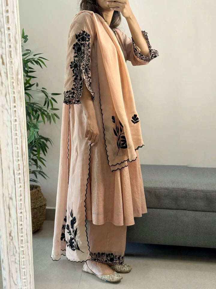 Designer Women’s Soft Fox Georgette Embroidered Kurta Set