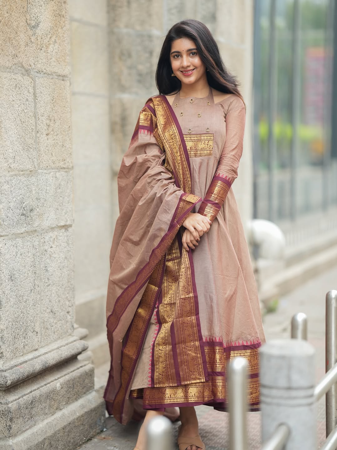 Beautiful Kanchi Cotton Anarkali with Dupatta
