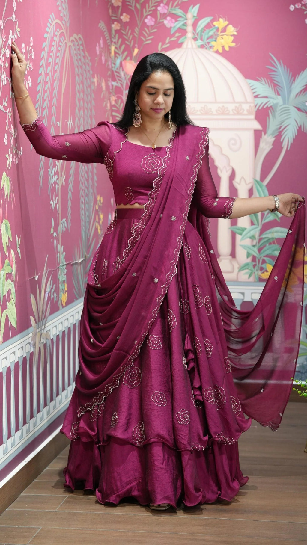 Sitara – Lehenga With Peplum – Pink