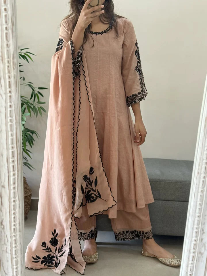 Designer Women’s Soft Fox Georgette Embroidered Kurta Set