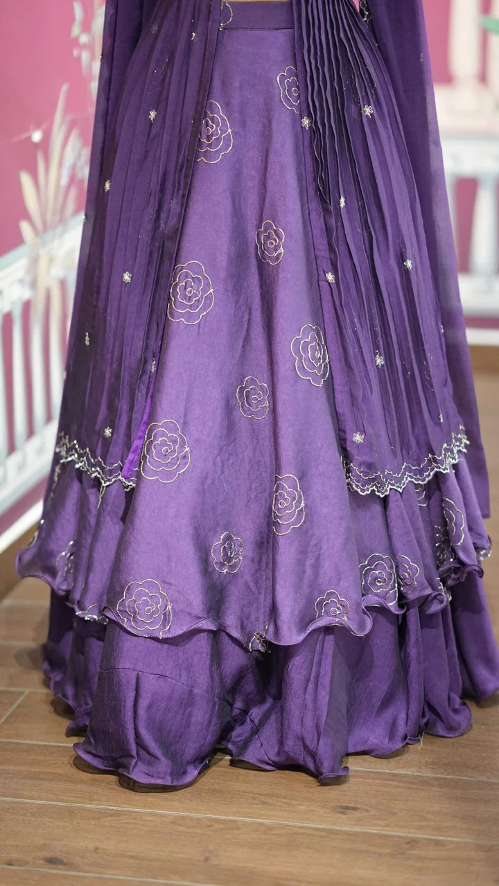 Sitara – Lehenga With Peplum – Lavender