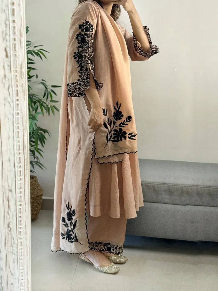 Designer Women’s Soft Fox Georgette Embroidered Kurta Set