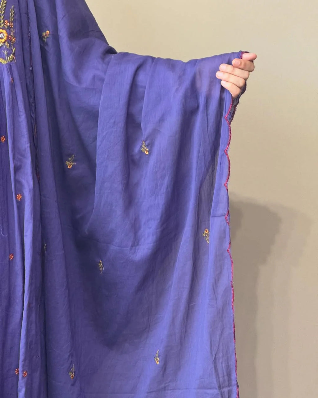 Purple Embroidery Cotton Suit