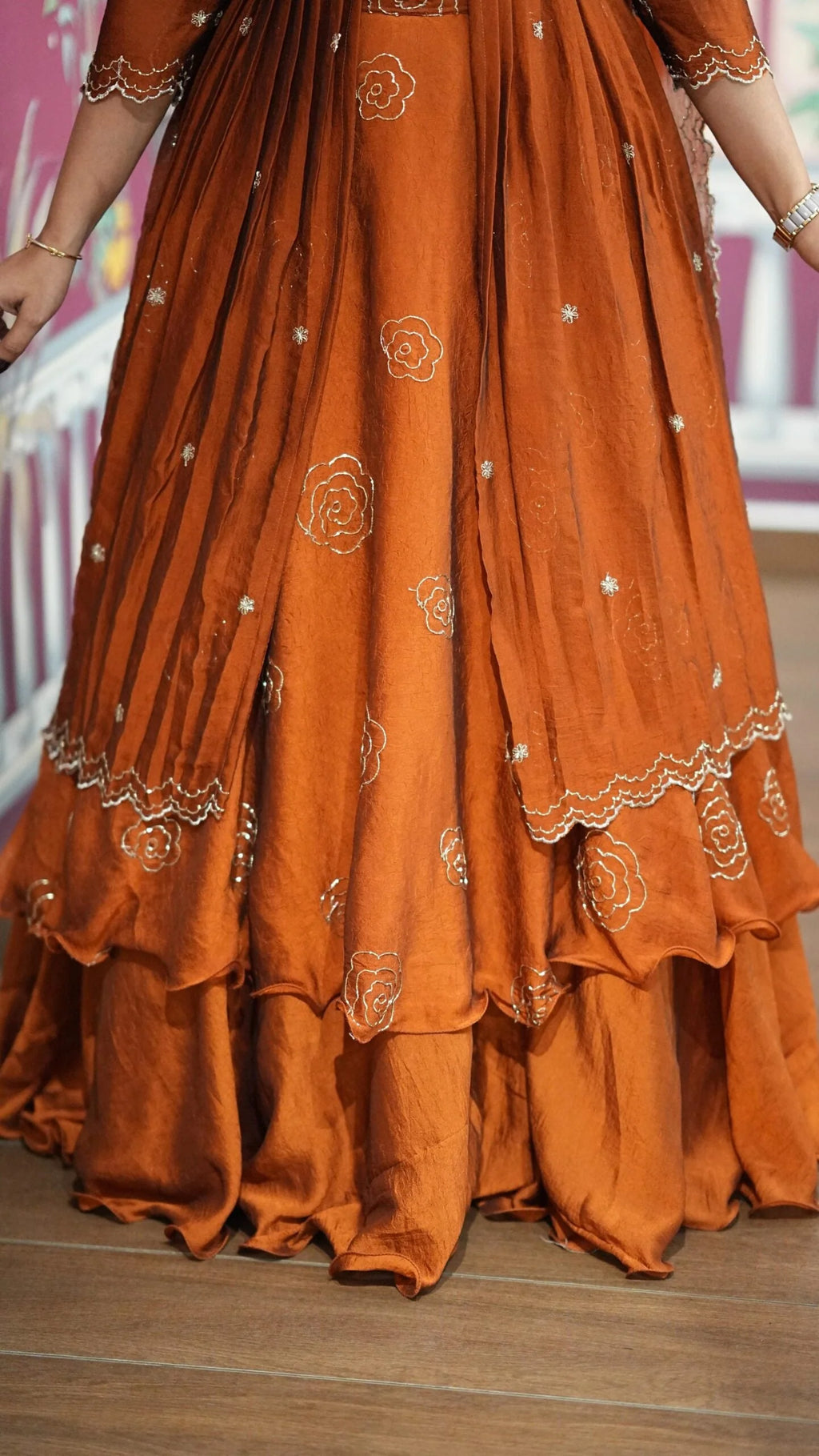 Sitara – Lehenga With Peplum – Orange