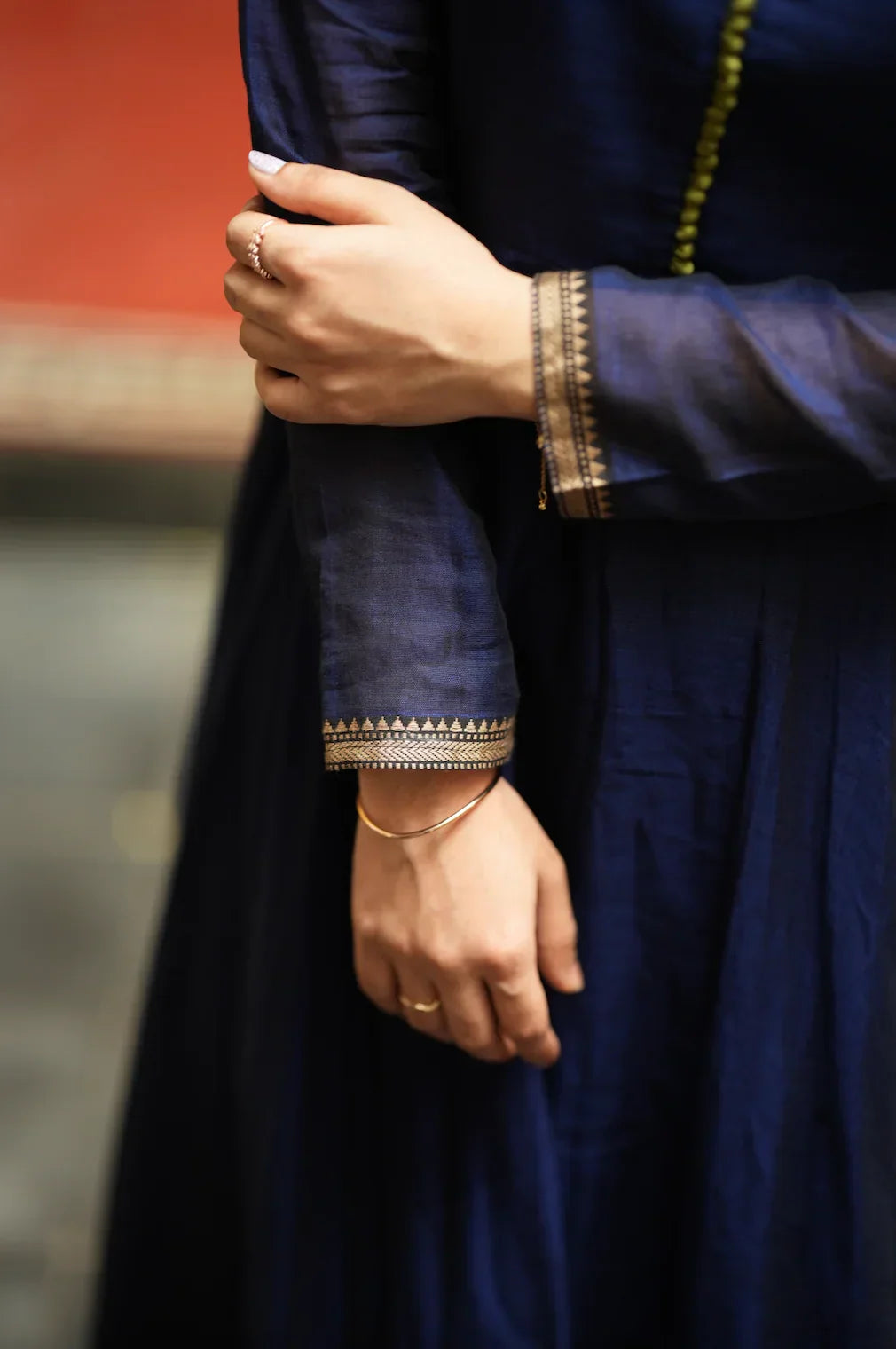 BHAMA-BLUE WITH OLIVE