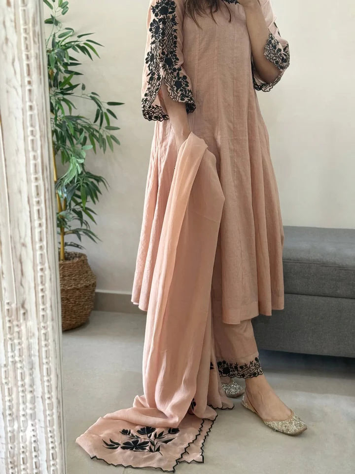 Designer Women’s Soft Fox Georgette Embroidered Kurta Set