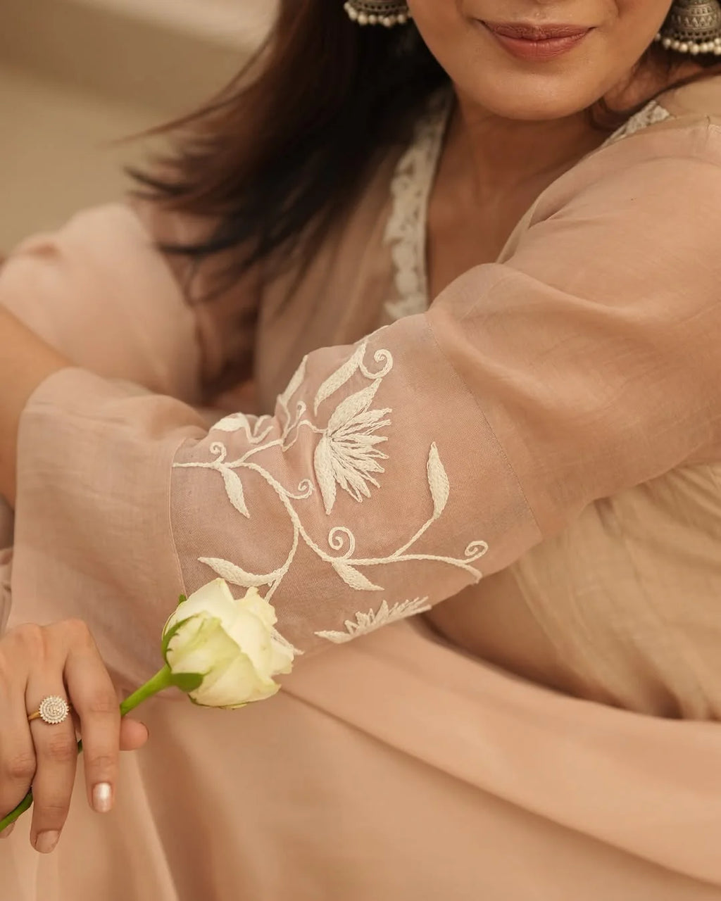 Brown Embroidered Suit Set