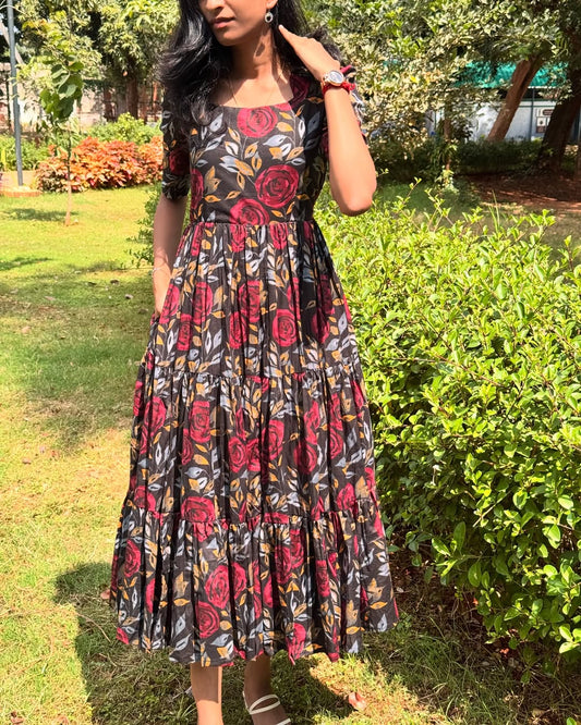 Sun-Kissed Petals Wrap Dress